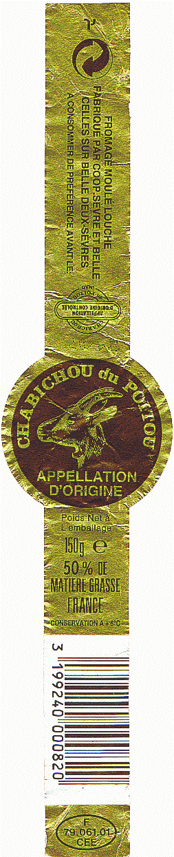 tiquette de fromage de marque Svre et Belle