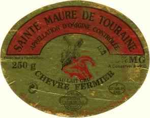 Etiquette de fromage de Sainte-Maure-de-Touraine (appelation contrle)