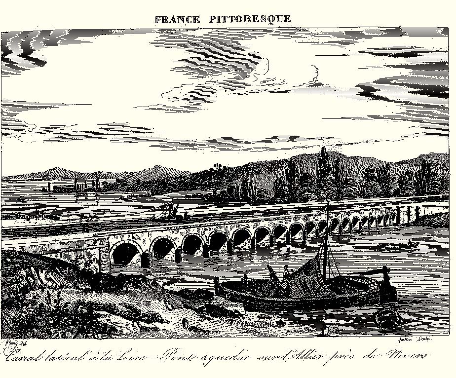 Canal latral  la Loire, pont aqueduc sur l'Allier prs de Nevers