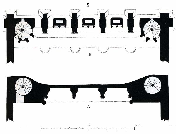 Plan des chemines du palais des ducs du Poitou  Poitiers (France-Vienne)