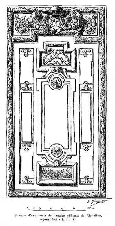 Dessin d'une porte du chteau de Richelieu (France — Indre-et-Loire)