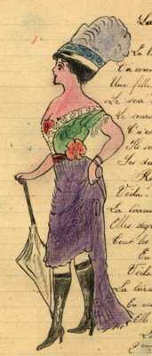 Dessins extrait d'un cahier de chansons de 1912
