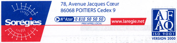 Logo sur Facture Rgie du Syndicat intercommunal d'lectrification de la Vienne
